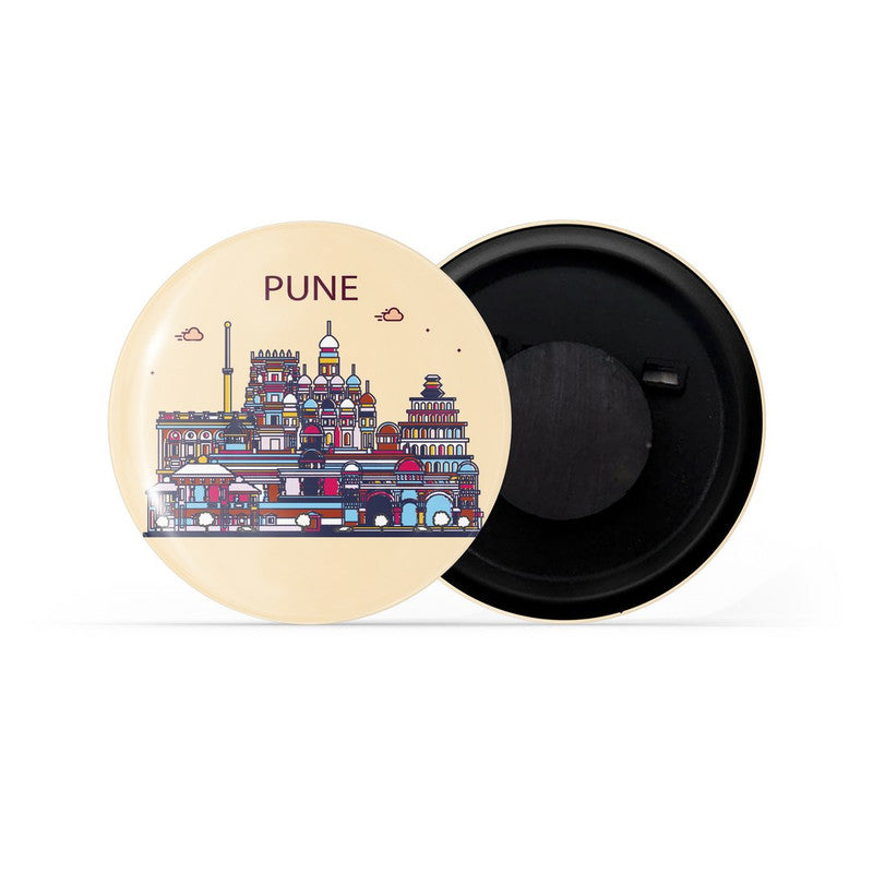 dhcrafts Fridge Magnet Brown Color Pune Glossy Finish Design Pack of 1